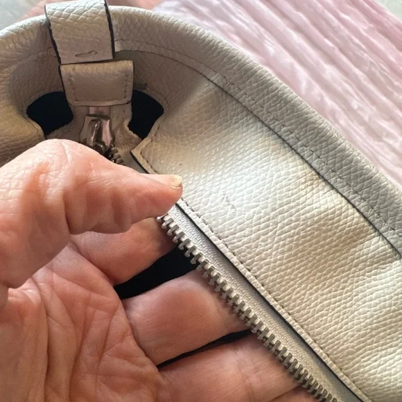 Coach Blue Floral Tote with Cream Trim and Straps - Picture 3 of 15